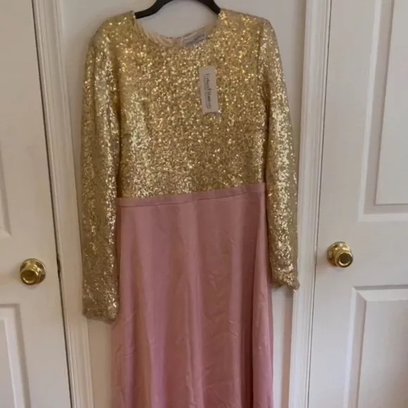 Nwt gold sparkly stain dress - Picture 3 of 9